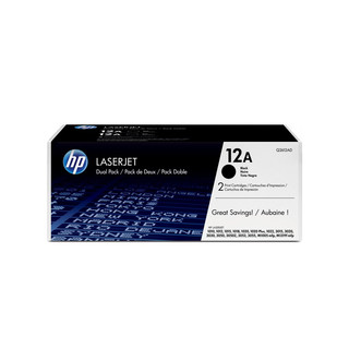 HP 12A 2-pack Black LaserJet Toner CartrHP LJ 1000/3000 Black Crtg