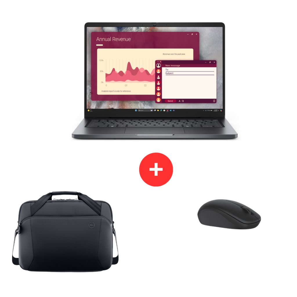 [DS6301] Promo DELL Pro 14 PC14250 14'' Core5-120U 8G 512G SSD Wn11 Pro Gris 36M+Wirlss Mouse-WM126+EcoLoop P