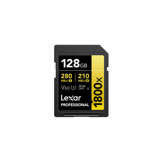 LEXAR CARTE SD SD1800X 128GB Professional 1800x SDXC™ UHS-II cards,up to 280MB/s read 205MB/s wr 12M