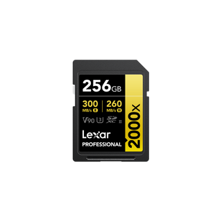 LEXAR CARTE SD SD2000X 256GB Professional 2000x SDHC™ UHS-II cards,up to 300MB/s read 260MB/s wr 12M