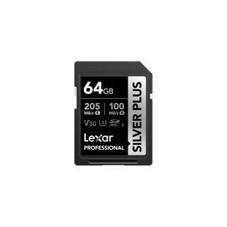 [LSDSIPL064G-BNNNG] LEXAR CARTE SD SD Silver Plus 64GB Professional SILVER PLUS SDXC™ UHS-I cards,up to 205MB/s read 12M