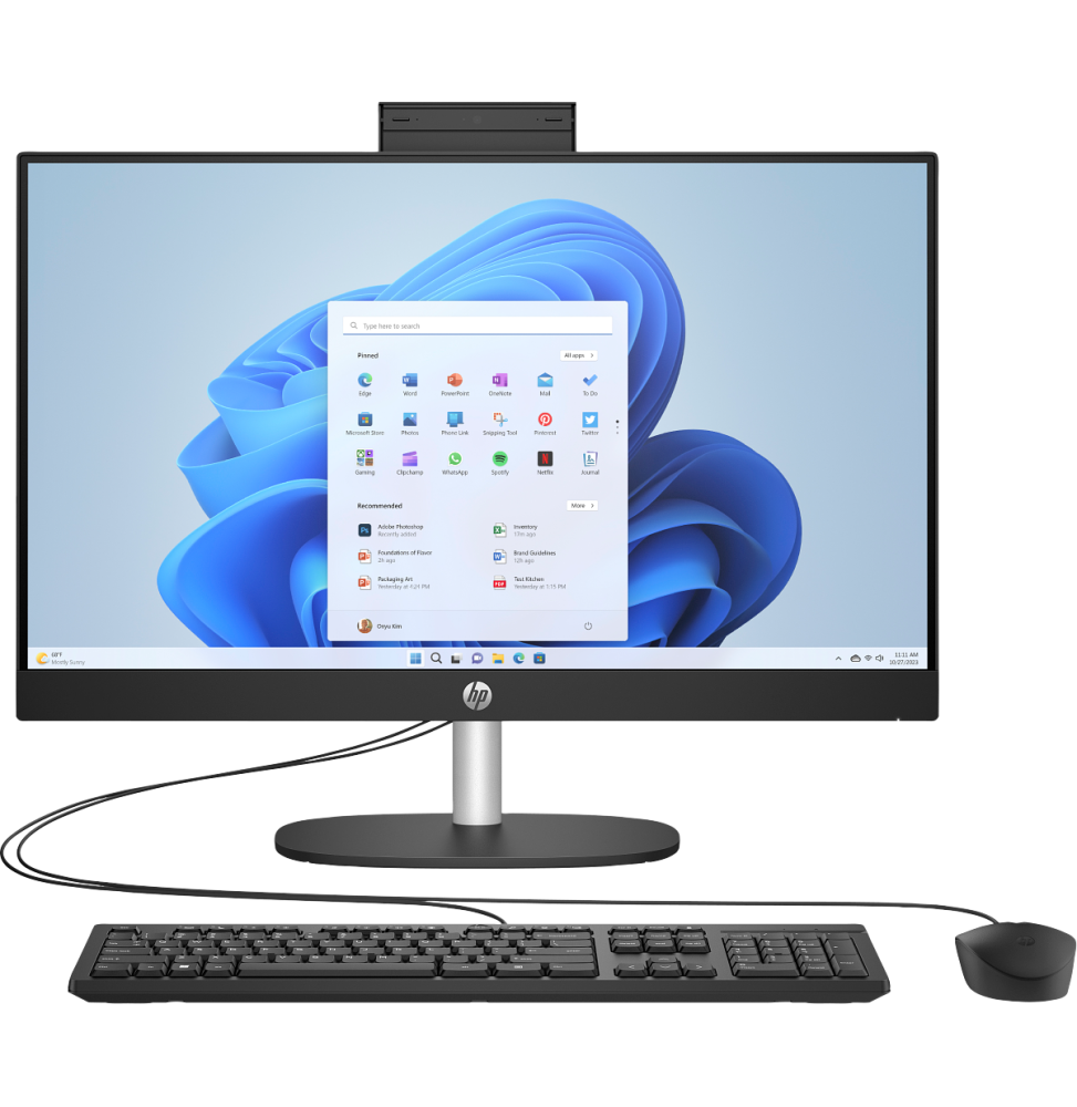 [BD4B4EA] HP BD4B4EA All-in-One PC/workstation Intel Core Ultra 5 225U 60.5 cm (23.8'') 1920 x 1080 pixels Touchscreen 8 GB DDR5-SDRAM Windows 11 Home Wi-Fi 6 (802.11ax) AI PC Black