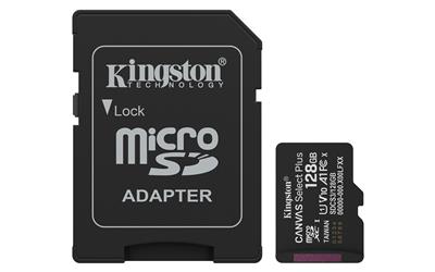 [SDCS3/128GB] Kingston Technology 128GB microSDXC Canvas Select Plus Gen3 150MB/s A1 Card + Adapter