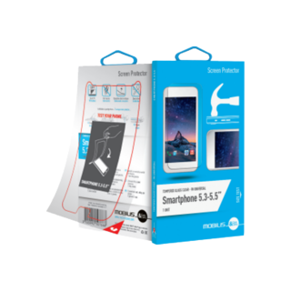 [016648] Mobilis Screen Protector Tempered Glass Clear-9HUniversal Smartphone 5-5.3''