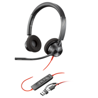 HP HPPoly Blackwire 3320 Stereo USB-C Headset +USB-C/A Adapter