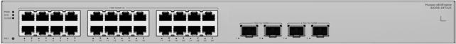 Huawei S220S-24T4JX (24*10/100/1000BASE-T ports, 2*10GE SFP+ , 2*2.5GE SFP , AC power, Fanless)