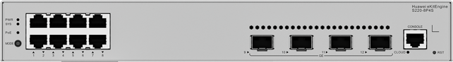 Huawei S220-8P4S(8*10/100/1000BASE-T ports(125W PoE+),4*GE SFP ports, built-in AC power)