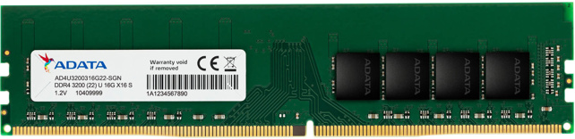 [AD4U320016G22-SGN] Adata Barrette mémoire DDR4-3200 U-DIMM 16GB Desktop